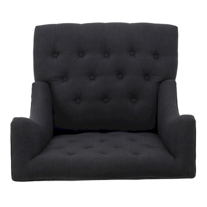 Charcoal 27.5  High Back Upholstered Button Tufted Club Chair