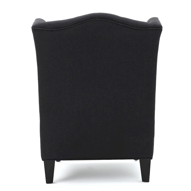 Charcoal 27.5  High Back Upholstered Button Tufted Club Chair