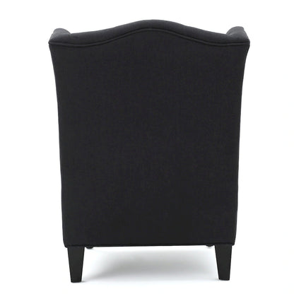Charcoal 27.5  High Back Upholstered Button Tufted Club Chair