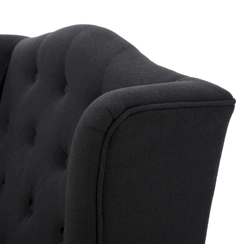Charcoal 27.5  High Back Upholstered Button Tufted Club Chair