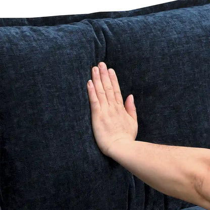 Blue Chenille 6-Seat Modular U-Shaped Sleeper Sectional Sofa with Chaise