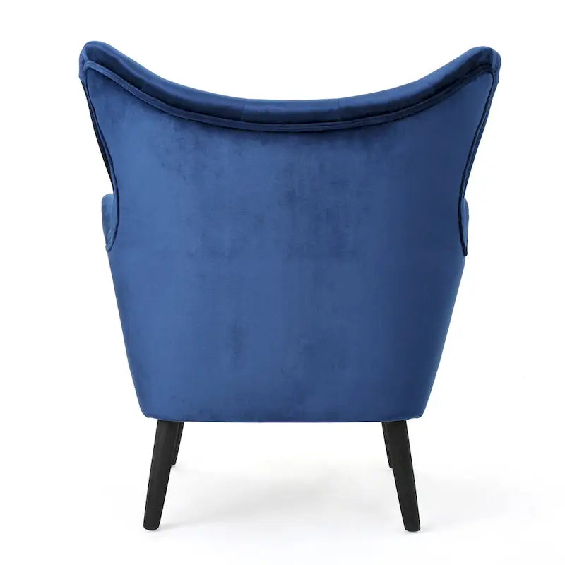 Navy Blue 34.25  Velvet Wingback Arm Chair
