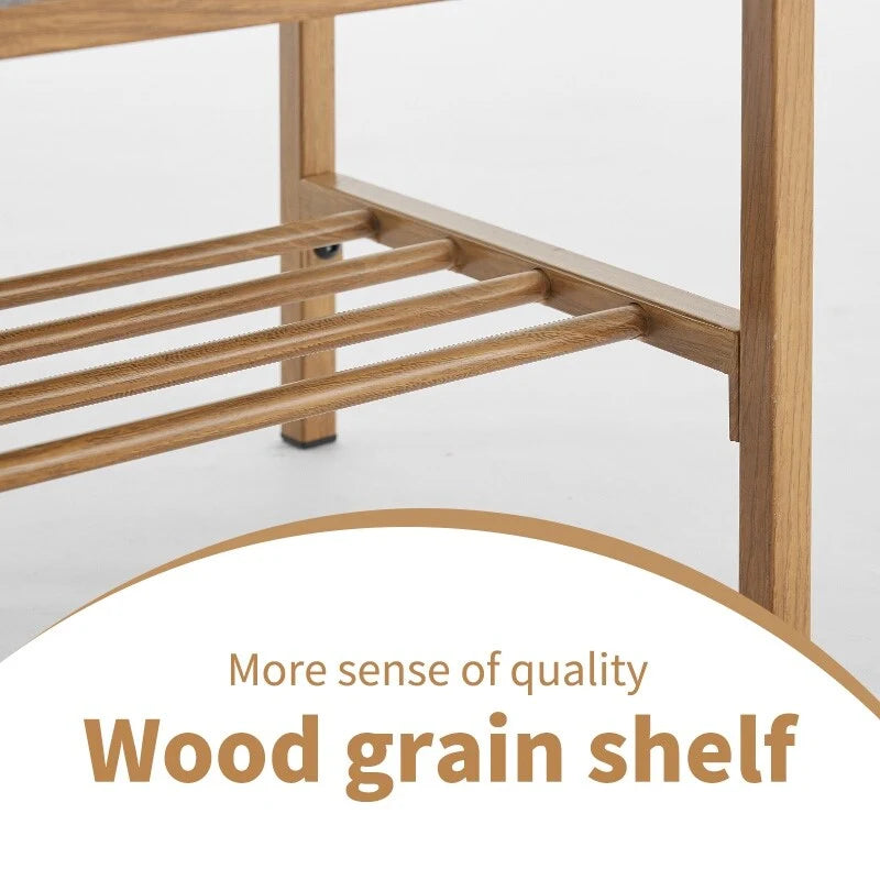 Linen Upholstered Storage Shoe Bench