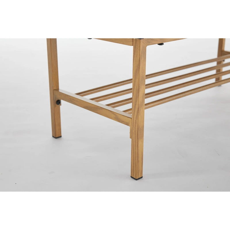 Linen Upholstered Storage Shoe Bench