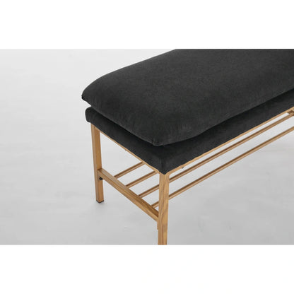 Linen Upholstered Storage Shoe Bench