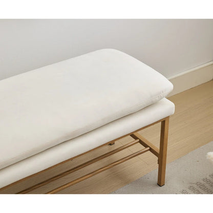 Linen Upholstered Storage Shoe Bench