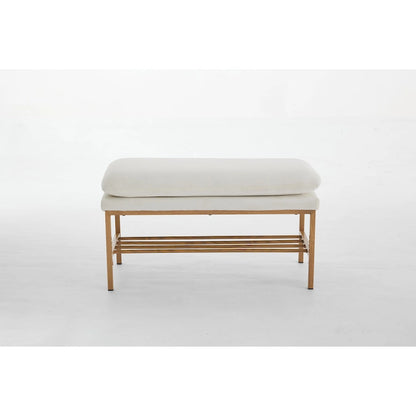 Linen Upholstered Storage Shoe Bench