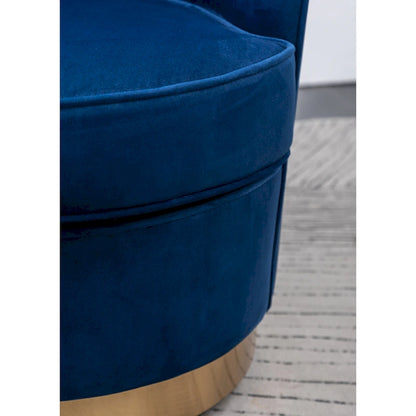 Blue 22  Upholstered Velvet Accent Chair with Swivel Base