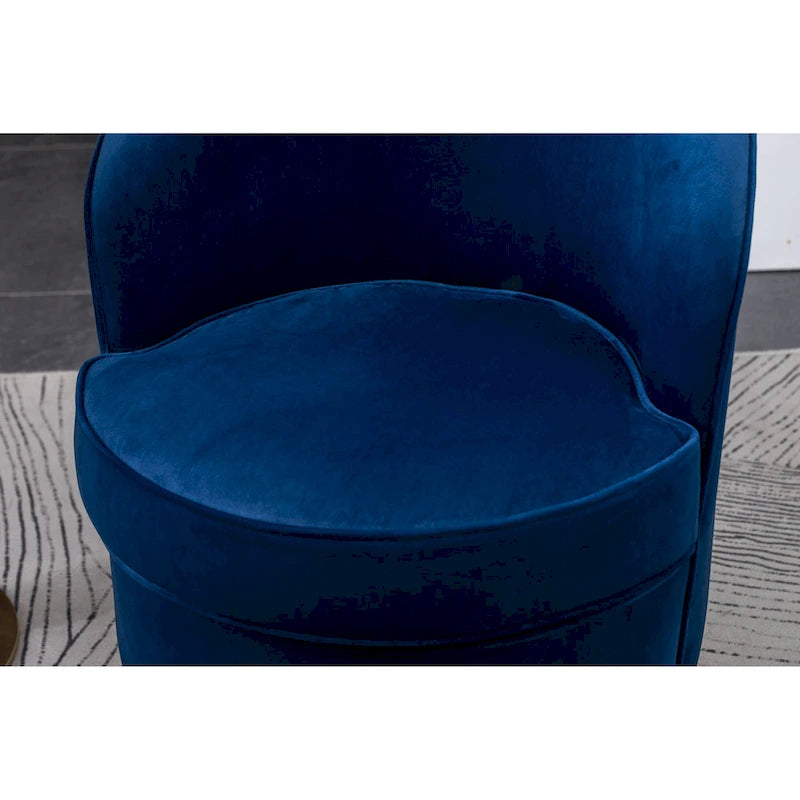 Blue 22  Upholstered Velvet Accent Chair with Swivel Base