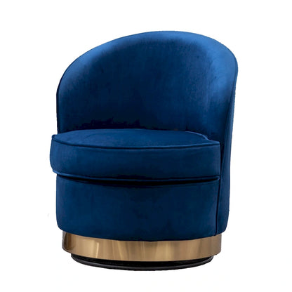 Blue 22  Upholstered Velvet Accent Chair with Swivel Base