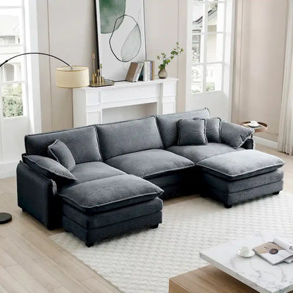 DIY Customization Corduroy Upholstered Armless Modular Sectional Sofa