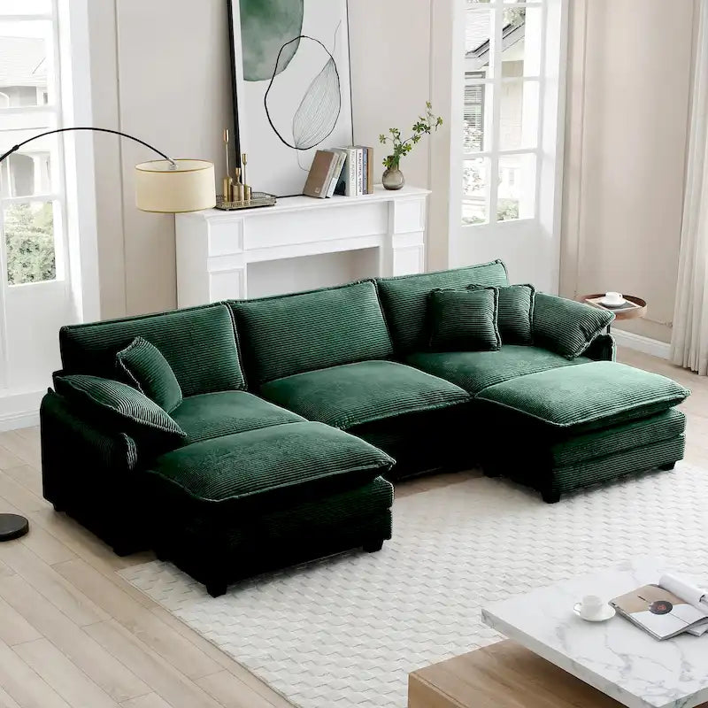 DIY Customization Corduroy Upholstered Armless Modular Sectional Sofa