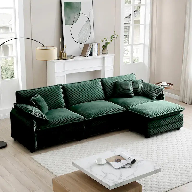 DIY Customization Corduroy Upholstered Armless Modular Sectional Sofa