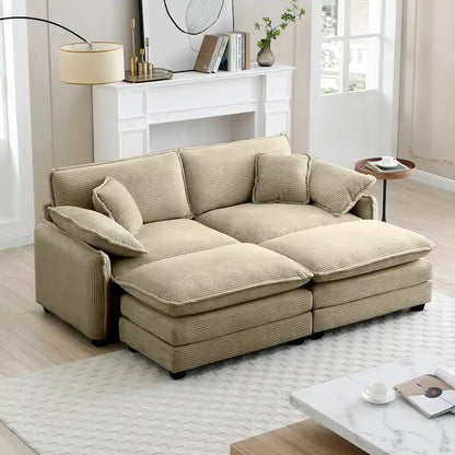 DIY Customization Corduroy Upholstered Armless Modular Sectional Sofa