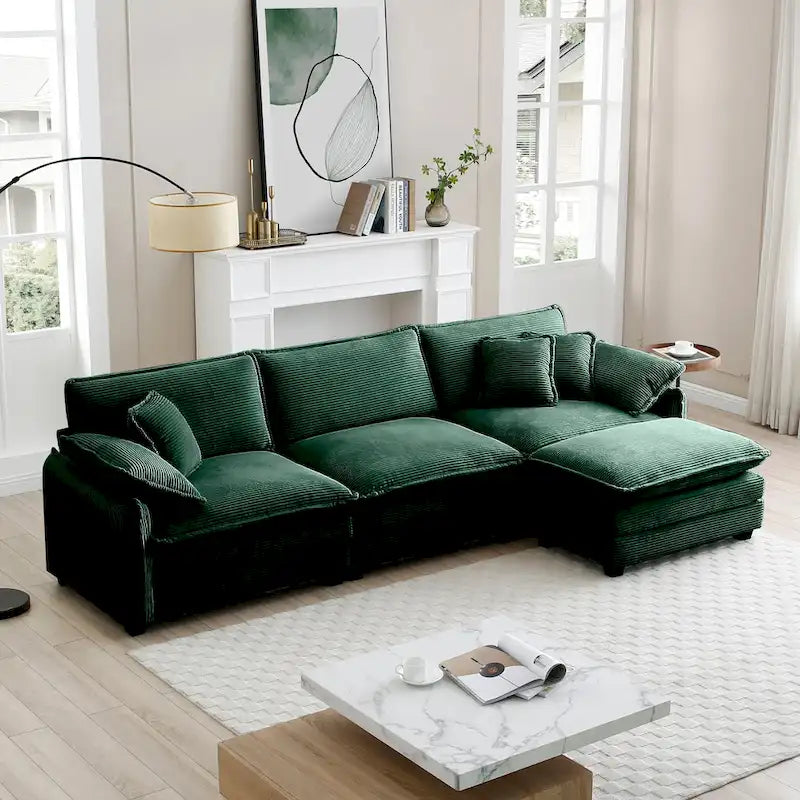 DIY Customization Corduroy Upholstered Armless Modular Sectional Sofa