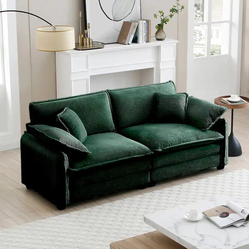 DIY Customization Corduroy Upholstered Armless Modular Sectional Sofa