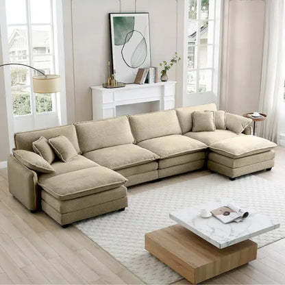 DIY Customization Corduroy Upholstered Armless Modular Sectional Sofa