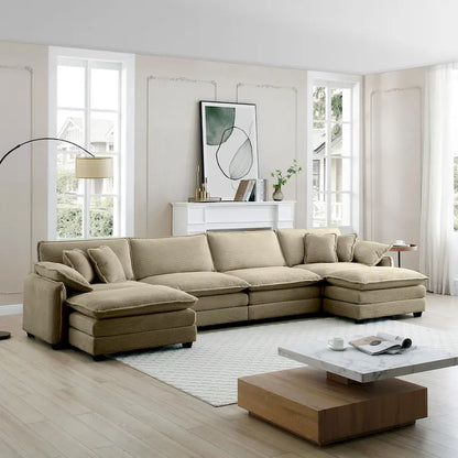 DIY Customization Corduroy Upholstered Armless Modular Sectional Sofa