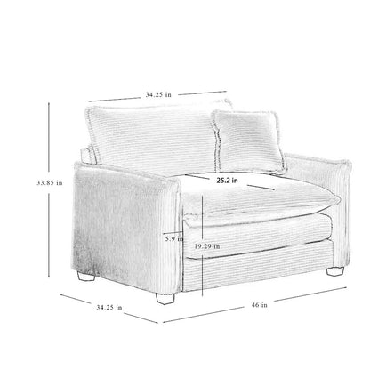 DIY Customization Corduroy Upholstered Armless Modular Sectional Sofa