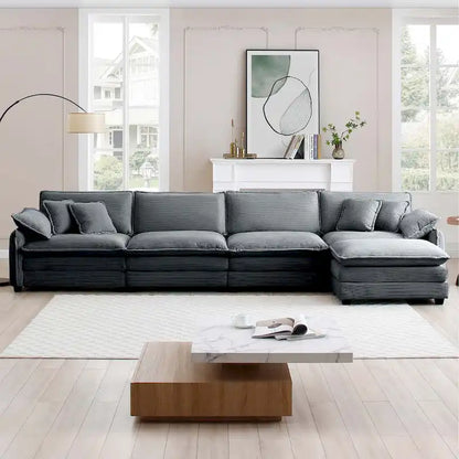DIY Customization Corduroy Upholstered Armless Modular Sectional Sofa