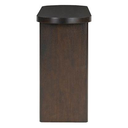 Elegant Minimalist Console Table with Rounded Edges and Sturdy Shelf Design for Entryway, Living Room