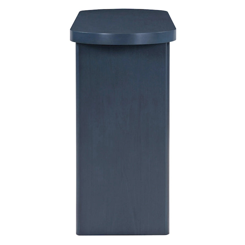 Elegant Minimalist Console Table with Rounded Edges and Sturdy Shelf Design for Entryway, Living Room