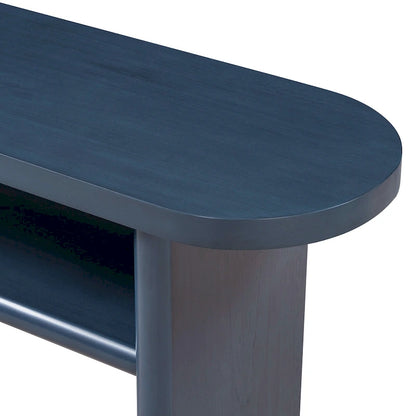 Elegant Minimalist Console Table with Rounded Edges and Sturdy Shelf Design for Entryway, Living Room