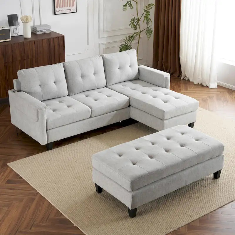 83.4inch L-shaped Sofa Sectional Couch Sofa Bed