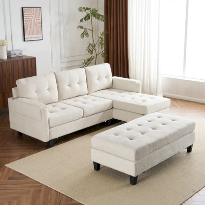 83.4inch L-shaped Sofa Sectional Couch Sofa Bed