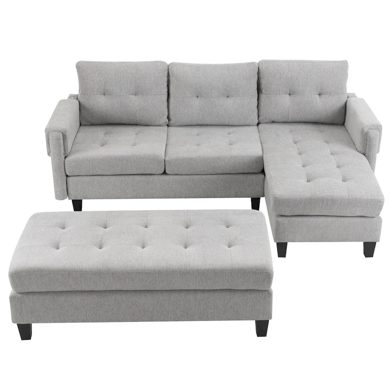 83.4inch L-shaped Sofa Sectional Couch Sofa Bed