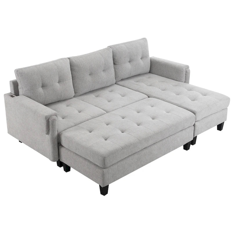 83.4inch L-shaped Sofa Sectional Couch Sofa Bed