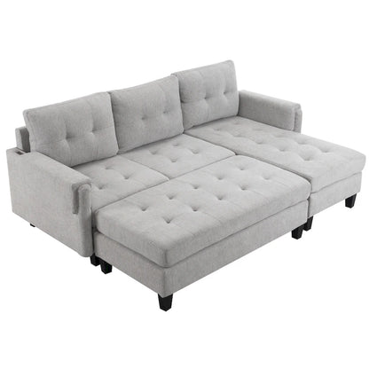 83.4inch L-shaped Sofa Sectional Couch Sofa Bed