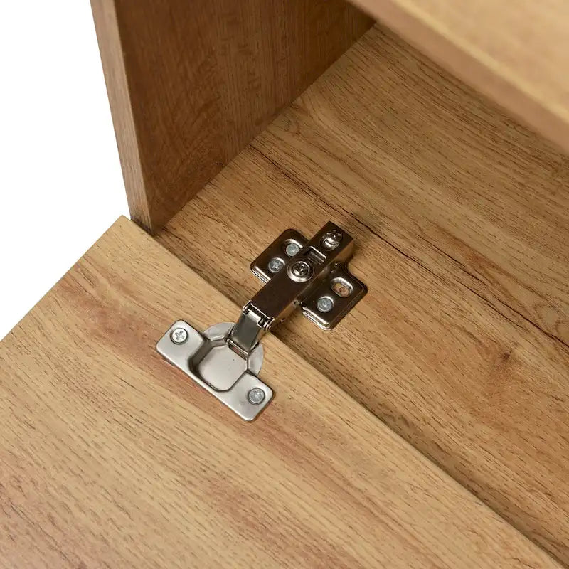 TV Stand with 2 Cabinets and Open Storage Compartment