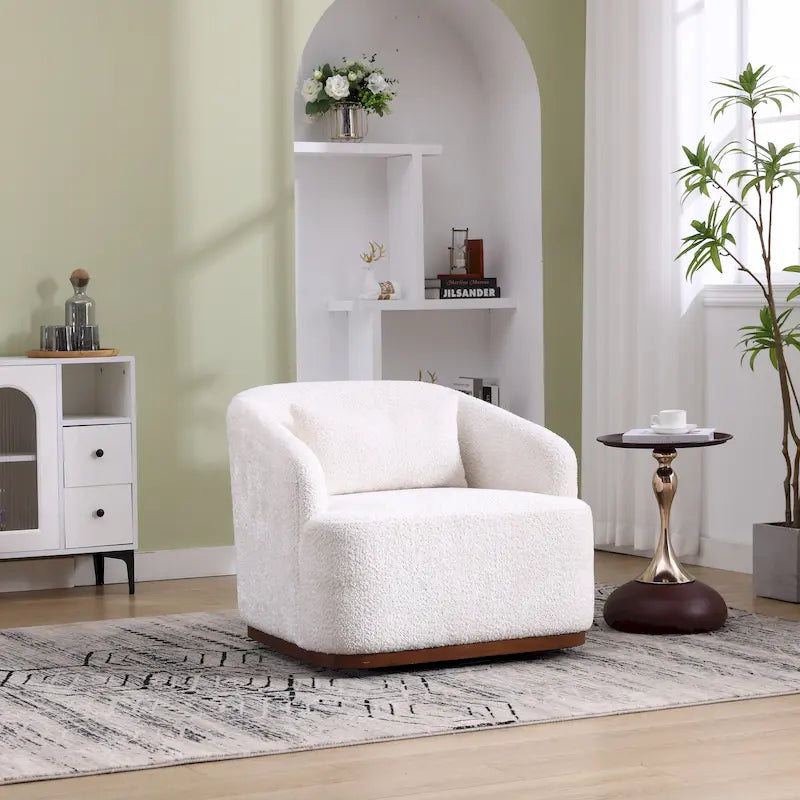 Swivel Barrel Chair, Comfy Round Accent Sofa Chair for Living Room, 360 Degree Swivel Barrel Club Chair