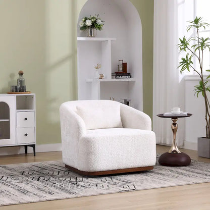 Swivel Barrel Chair, Comfy Round Accent Sofa Chair for Living Room, 360 Degree Swivel Barrel Club Chair