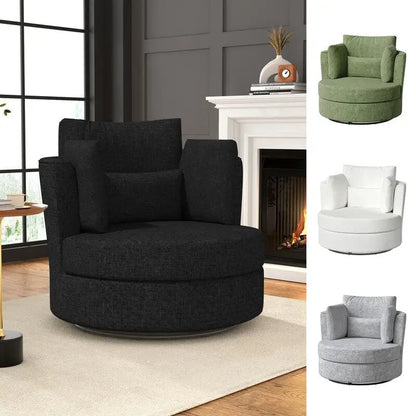 Chenille Swivel Soft Modern Upholstered Accent Chair (Set of 2)