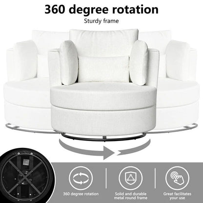 Chenille Swivel Soft Modern Upholstered Accent Chair (Set of 2)