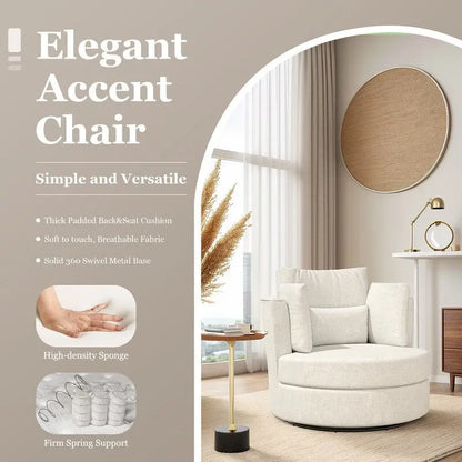 Chenille Swivel Soft Modern Upholstered Accent Chair (Set of 2)