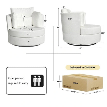 Chenille Swivel Soft Modern Upholstered Accent Chair (Set of 2)