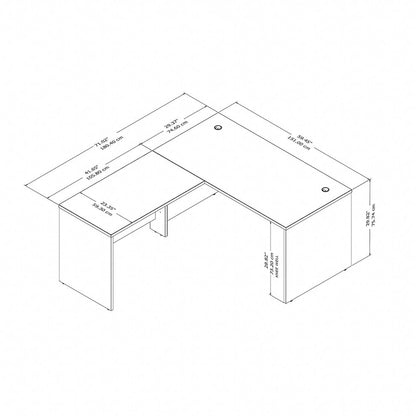 Scrivania a L Studio C da 60W con allungo da 42W di Bush Business Furniture