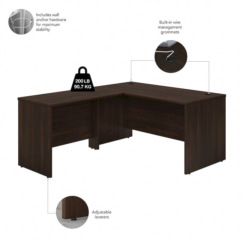 Scrivania a L Studio C da 60W con allungo da 42W di Bush Business Furniture