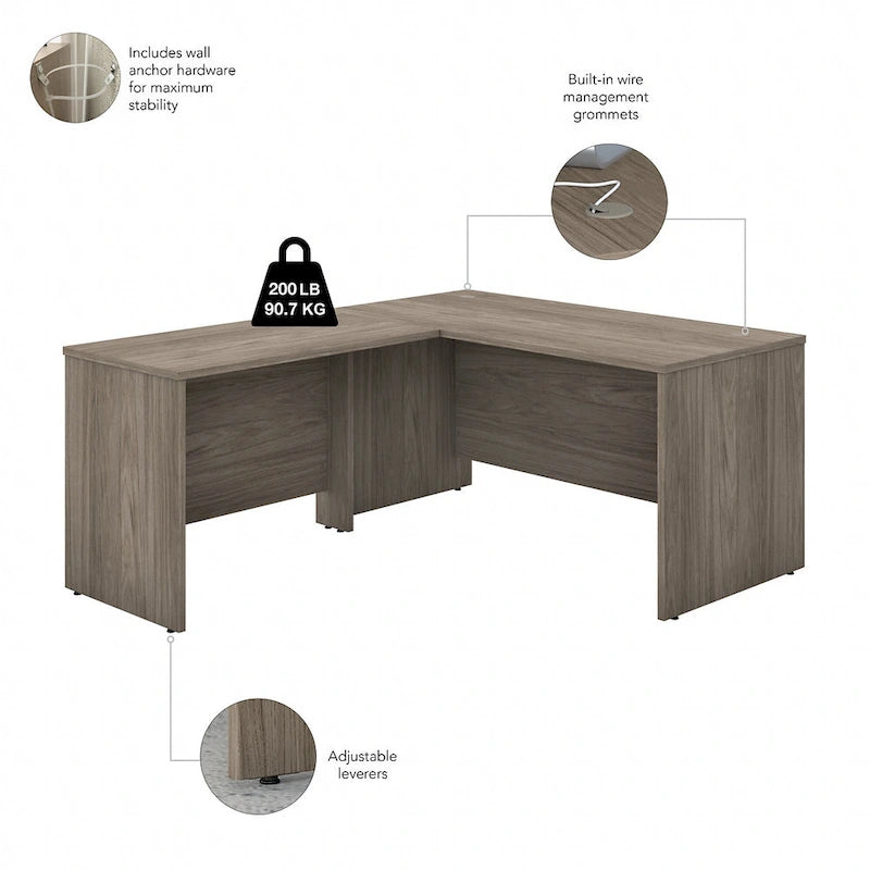 Scrivania a L Studio C da 60W con allungo da 42W di Bush Business Furniture