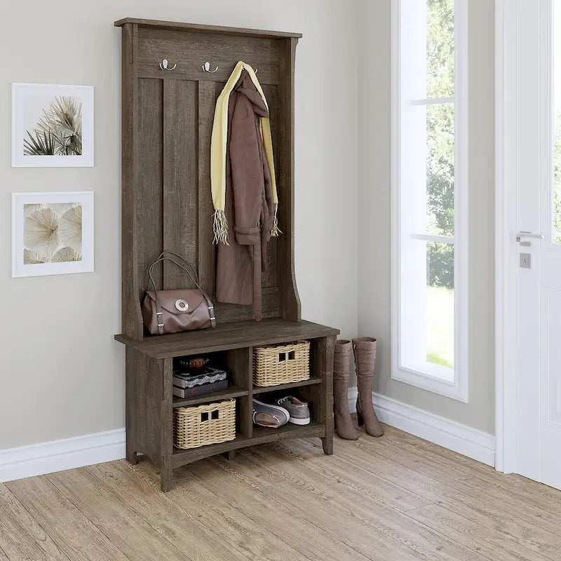 Salinas Hall Tree with Shoe Storage Bench by Bush Furniture