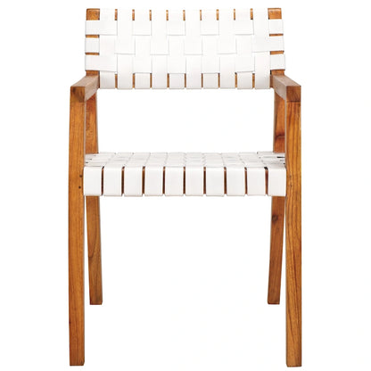 SAFAVIEH Gerda Woven Leather Dining Room Chair - 22.1  W x 20.9  L x 31.9  H - 22Wx21Dx32H