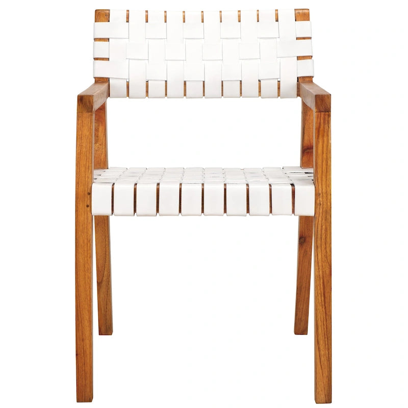 SAFAVIEH Gerda Woven Leather Dining Room Chair - 22.1  W x 20.9  L x 31.9  H - 22Wx21Dx32H