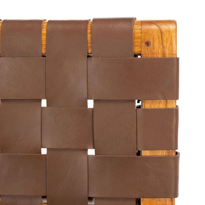 SAFAVIEH Gerda Woven Leather Dining Room Chair - 22.1  W x 20.9  L x 31.9  H - 22Wx21Dx32H