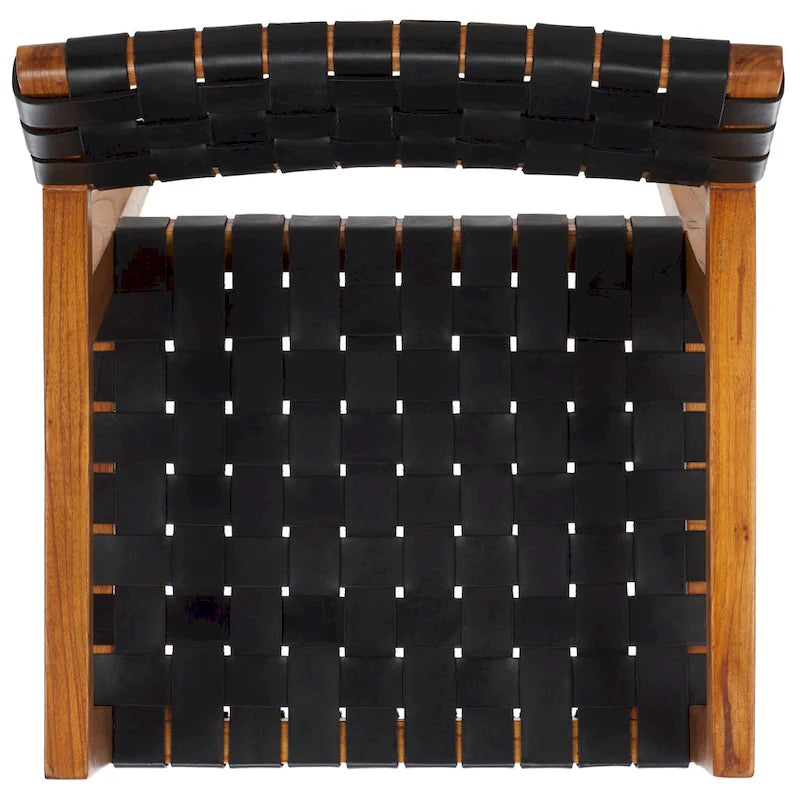 SAFAVIEH Gerda Woven Leather Dining Room Chair - 22.1  W x 20.9  L x 31.9  H - 22Wx21Dx32H