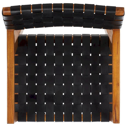 SAFAVIEH Gerda Woven Leather Dining Room Chair - 22.1  W x 20.9  L x 31.9  H - 22Wx21Dx32H