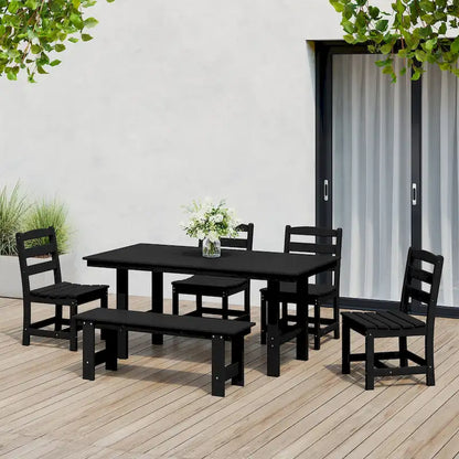 Set da pranzo Polytrends Shoreside da 6 pezzi con sedia e panca
