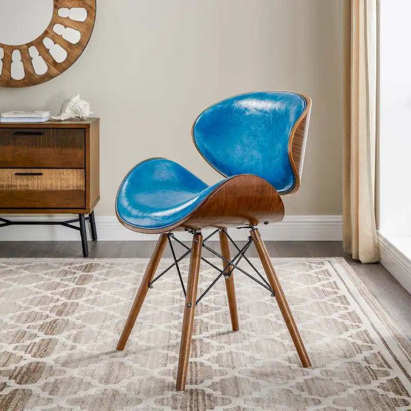 Corvus Madonna Mid-century Teal Accent Chair